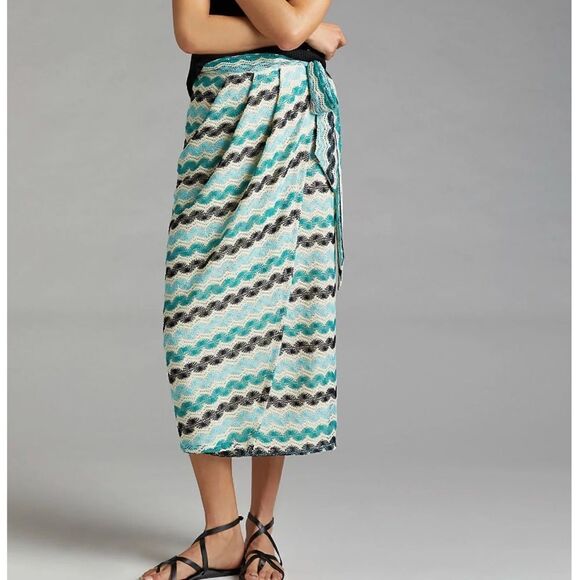 Geisha Designs Crochet Wrap Midi Skirt - Picture 1 of 8